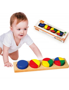 VIGA medinės dėlionės matematikos blokai trupmenos 10 Montessori blokai 2