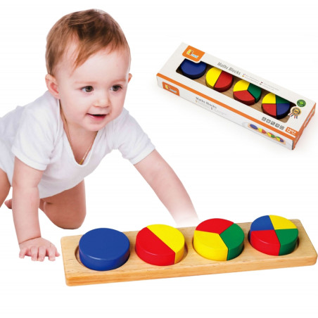 VIGA medinės dėlionės matematikos blokai trupmenos 10 Montessori blokai VIGA medinės dėlionės matematikos blokai trupmenos 10 Montessori blokai