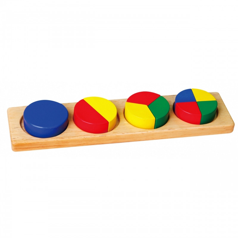 VIGA medinės dėlionės matematikos blokai trupmenos 10 Montessori blokai