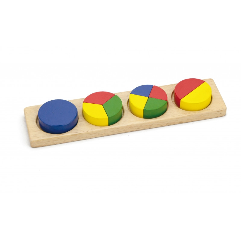 VIGA medinės dėlionės matematikos blokai trupmenos 10 Montessori blokai