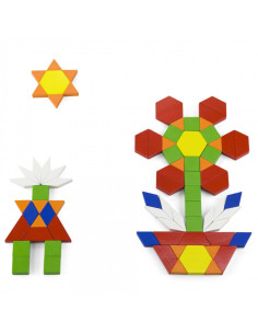 Деревянные плоские кубики VIGA в ведре, 250 деталей Монтессори 2