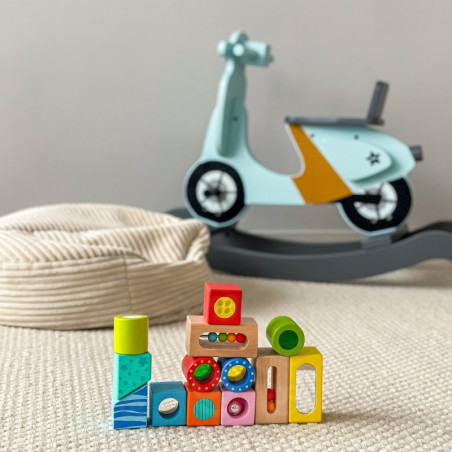 TOOKY TOY Medinė dėžutė Sensoriniai blokai Daugiafunkcinė dėlionė Shapes Sound Touch 12 vnt. TOOKY TOY Medinė dėžutė Sensoriniai blokai Daugiafunkcinė dėlionė Shapes Sound Touch 12 vnt.