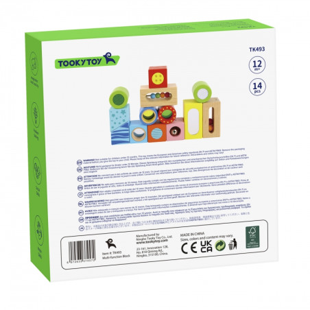 TOOKY TOY Medinė dėžutė Sensoriniai blokai Daugiafunkcinė dėlionė Shapes Sound Touch 12 vnt. TOOKY TOY Medinė dėžutė Sensoriniai blokai Daugiafunkcinė dėlionė Shapes Sound Touch 12 vnt.