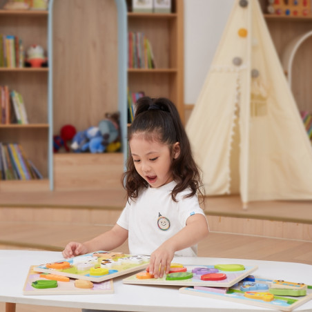VIGA medinė dėlionė Montessori 2in1 figūrėlės transporto priemonės VIGA medinė dėlionė Montessori 2in1 figūrėlės transporto priemonės