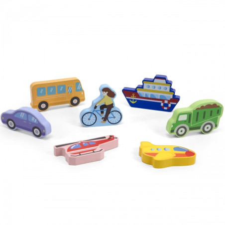 VIGA medinė dėlionė Montessori 2in1 figūrėlės transporto priemonės VIGA medinė dėlionė Montessori 2in1 figūrėlės transporto priemonės