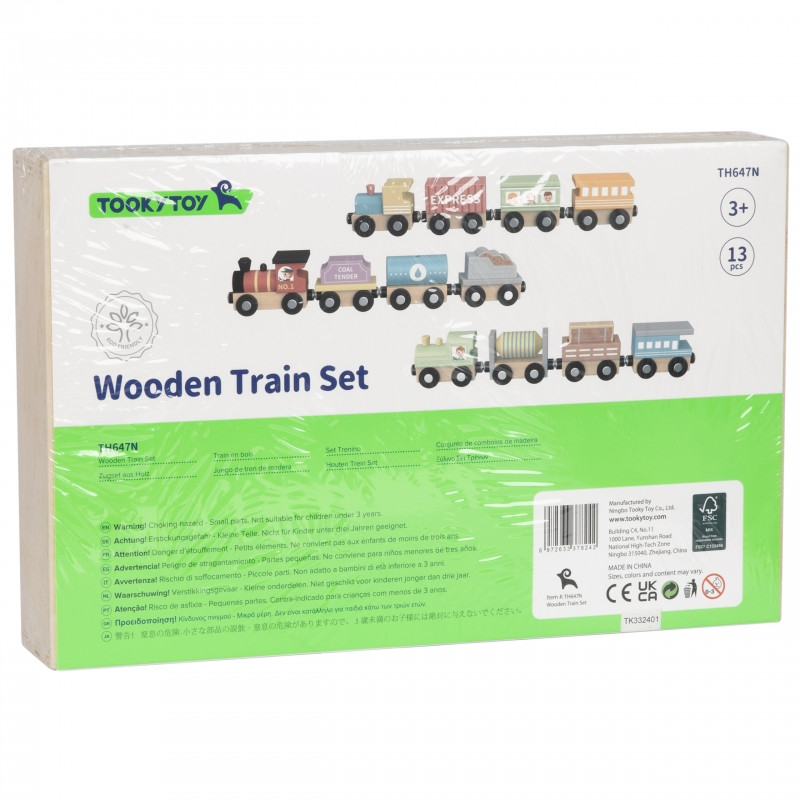 TOOKY TOY mediniai transporto priemonių vežimėliai su magnetu