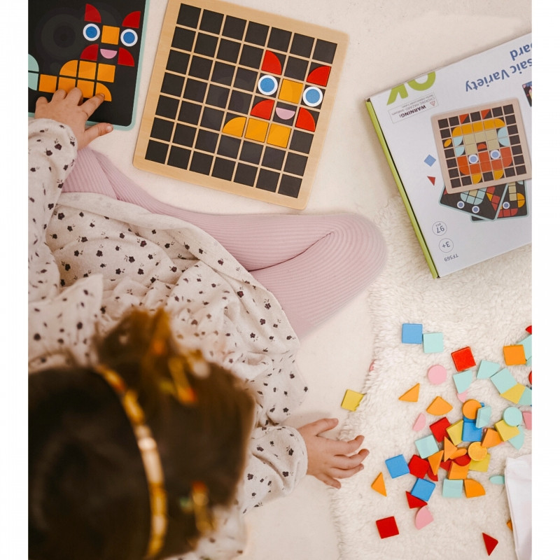TOOKY TOY mozaika medinė Montessori dėlionė
