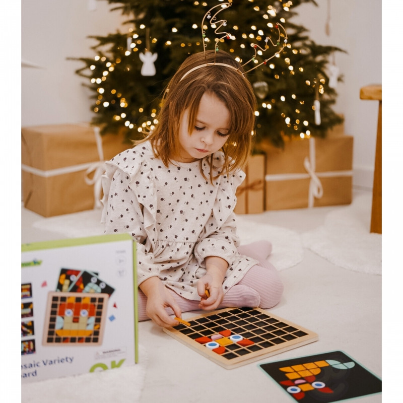 TOOKY TOY mozaika medinė Montessori dėlionė