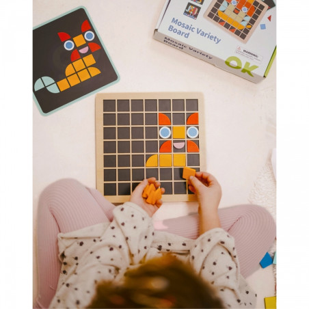 TOOKY TOY mozaika medinė Montessori dėlionė TOOKY TOY mozaika medinė Montessori dėlionė