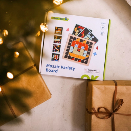 TOOKY TOY mozaika medinė Montessori dėlionė TOOKY TOY mozaika medinė Montessori dėlionė