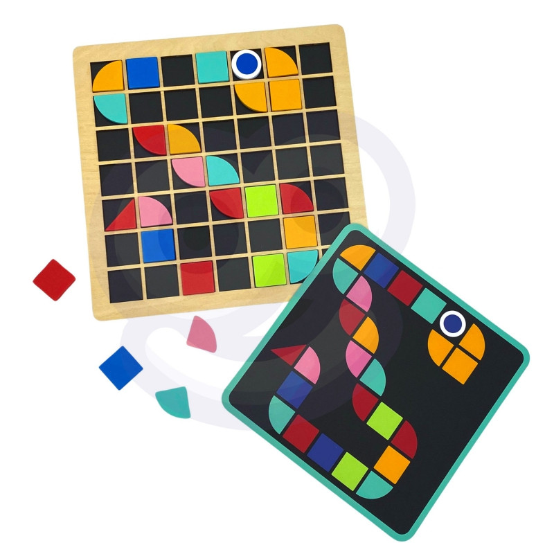 TOOKY TOY mozaika medinė Montessori dėlionė