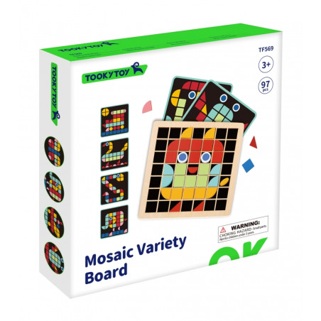 TOOKY TOY mozaika medinė Montessori dėlionė TOOKY TOY mozaika medinė Montessori dėlionė