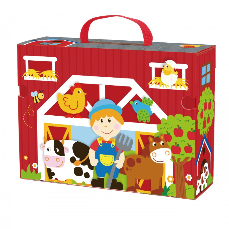 TOOKY TOY medinis ūkis lagamine figūrėlės transporto priemonės