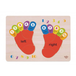 TOOKY TOY Развивающая деревянная головоломка для ног, обучение счету и цветам