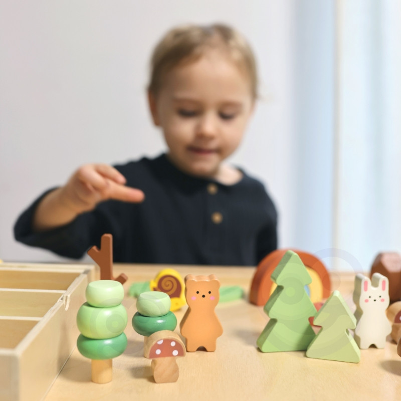 TOOKY TOY miško dėlionės rinkinys sukrauti blokai skaičiai