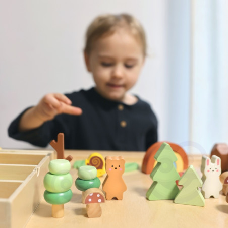 TOOKY TOY miško dėlionės rinkinys sukrauti blokai skaičiai TOOKY TOY miško dėlionės rinkinys sukrauti blokai skaičiai