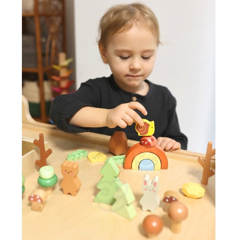 TOOKY TOY miško dėlionės rinkinys sukrauti blokai skaičiai