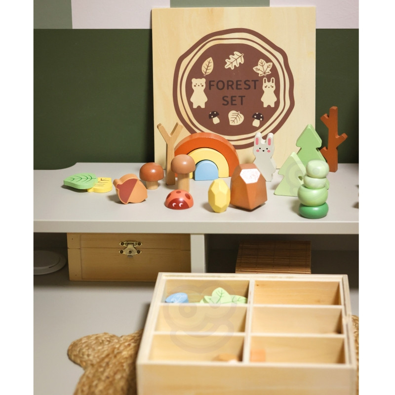 TOOKY TOY miško dėlionės rinkinys sukrauti blokai skaičiai