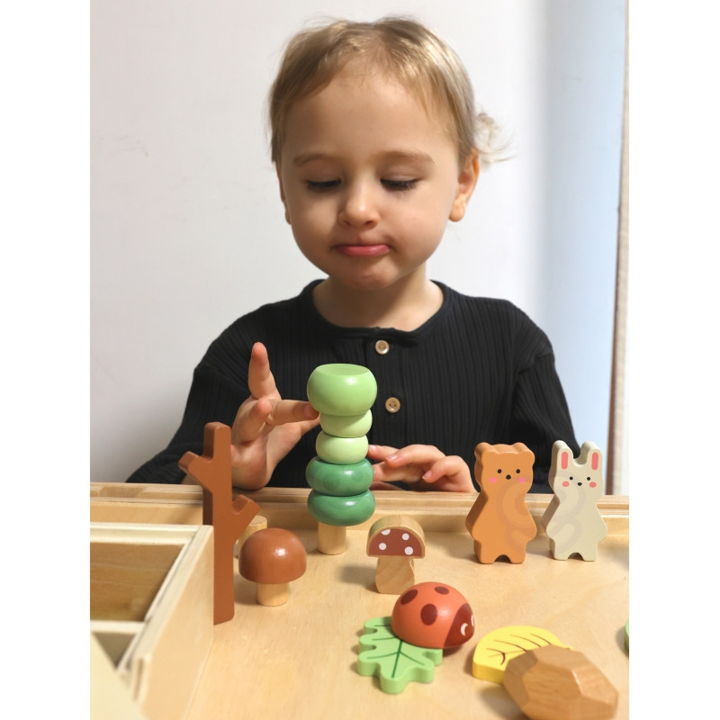 TOOKY TOY miško dėlionės rinkinys sukrauti blokai skaičiai