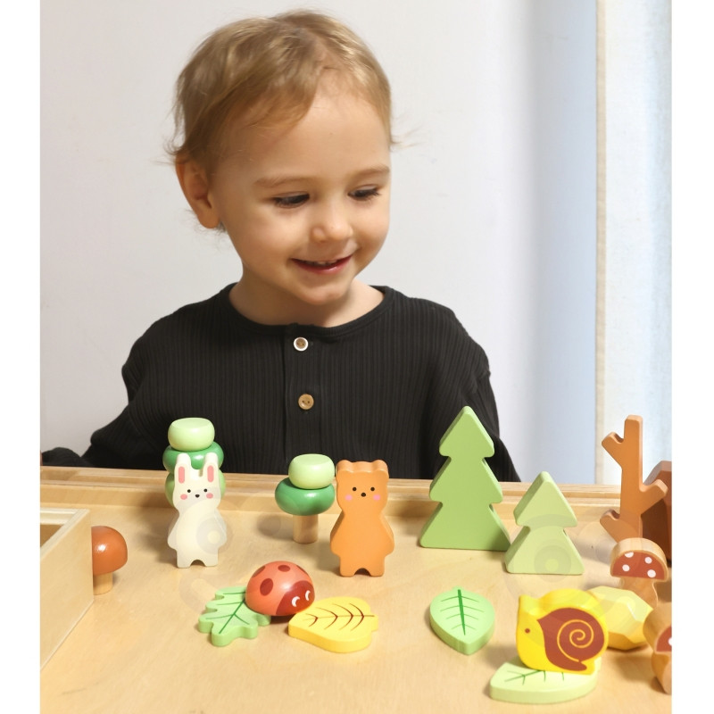 TOOKY TOY miško dėlionės rinkinys sukrauti blokai skaičiai