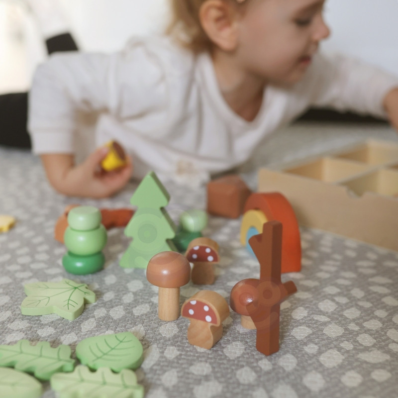 TOOKY TOY miško dėlionės rinkinys sukrauti blokai skaičiai