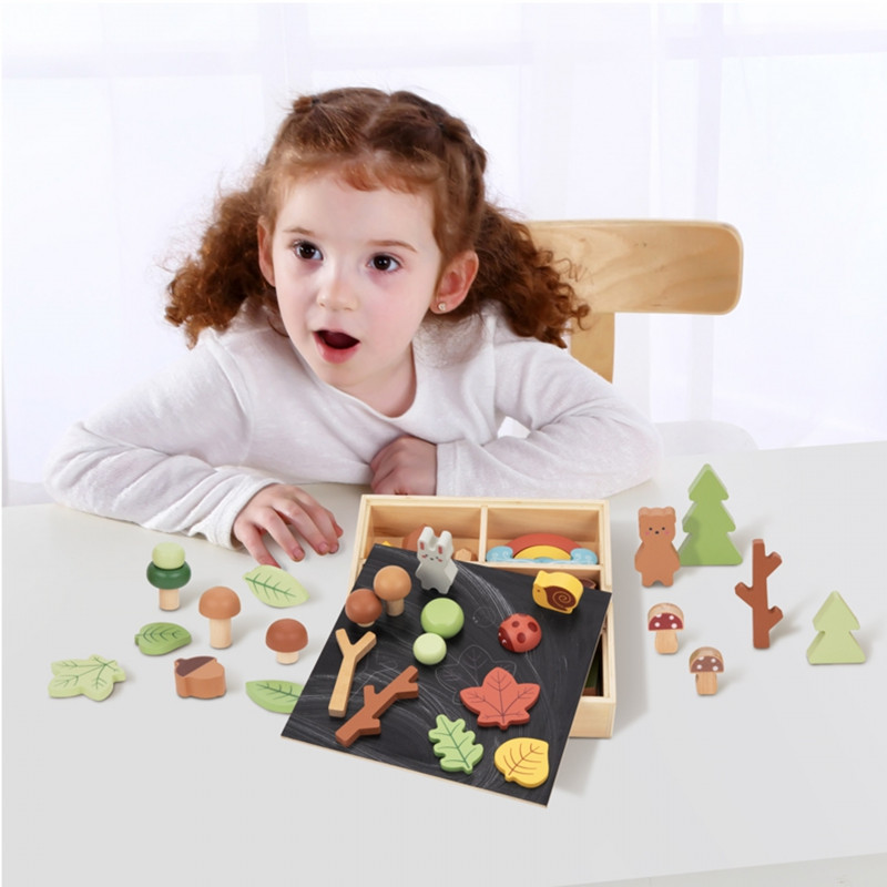 TOOKY TOY miško dėlionės rinkinys sukrauti blokai skaičiai
