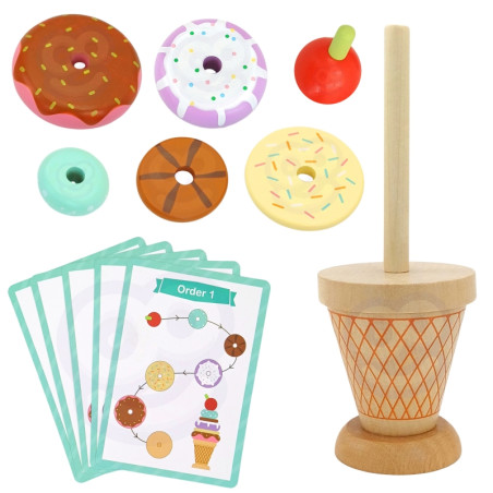 WOOPIE GREEN medinė ledų dėlionė Montessori konditerijos gaminiai 12 vnt. FSC WOOPIE GREEN medinė ledų dėlionė Montessori konditerijos gaminiai 12 vnt. FSC
