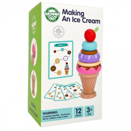 WOOPIE GREEN medinė ledų dėlionė Montessori konditerijos gaminiai 12 vnt. FSC WOOPIE GREEN medinė ledų dėlionė Montessori konditerijos gaminiai 12 vnt. FSC