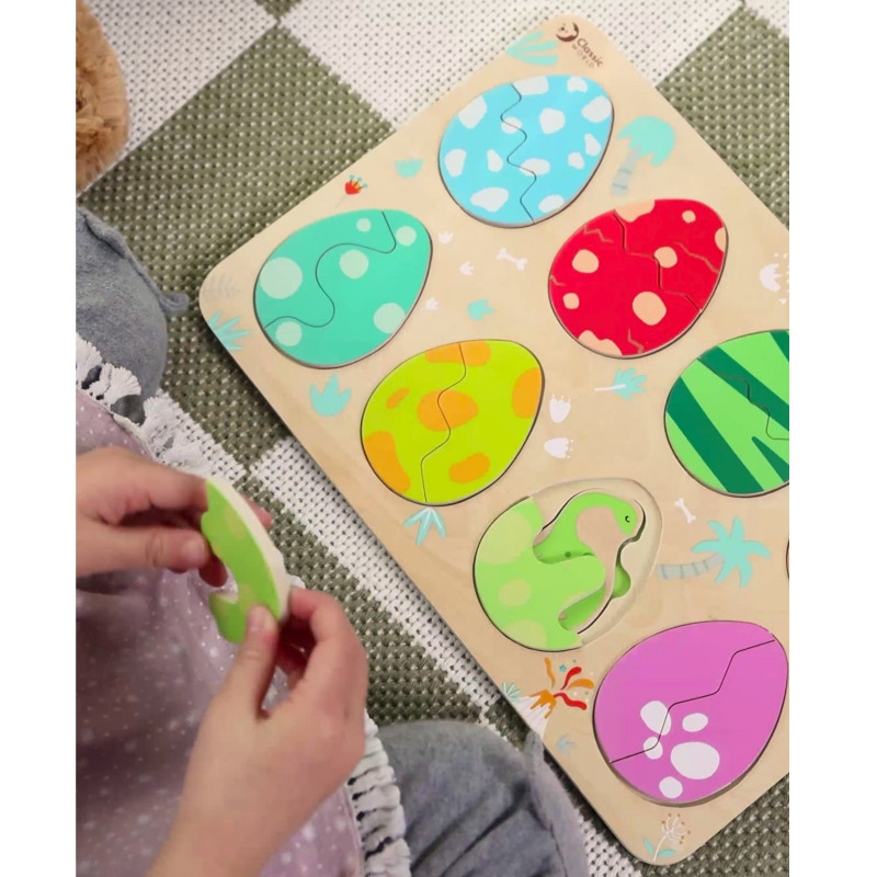 CLASSIC WORLD medinė dėlionė Dinozaurų kiaušiniai