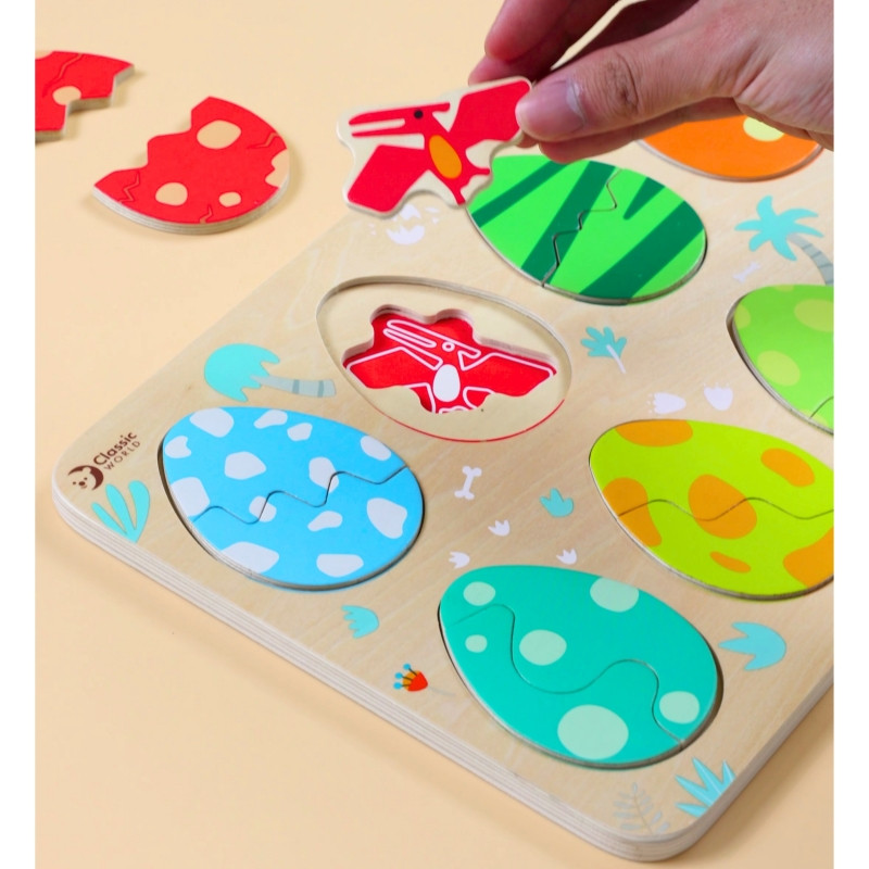 CLASSIC WORLD medinė dėlionė Dinozaurų kiaušiniai