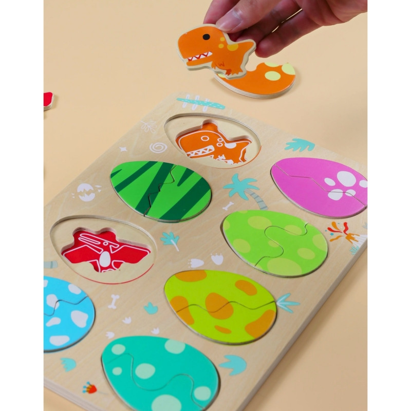 CLASSIC WORLD medinė dėlionė Dinozaurų kiaušiniai