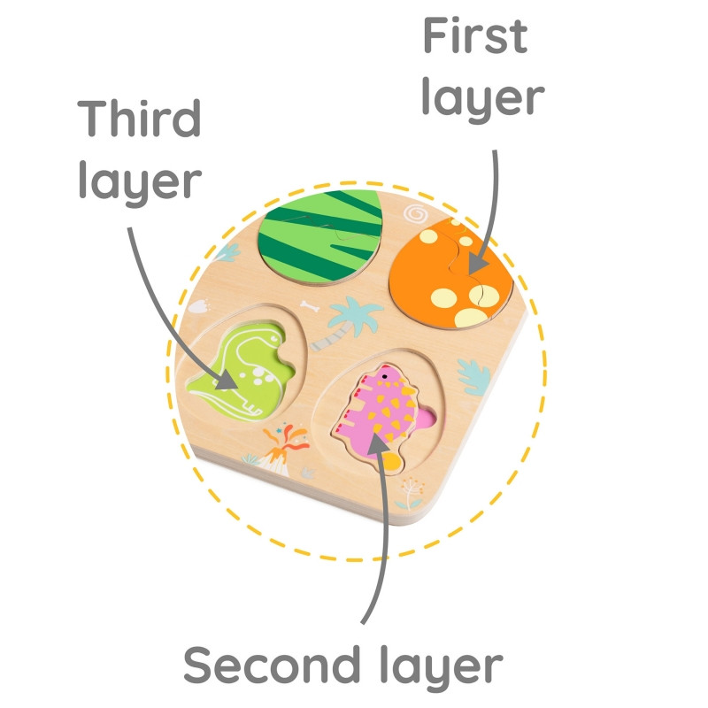 CLASSIC WORLD medinė dėlionė Dinozaurų kiaušiniai