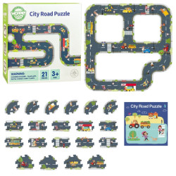 WOOPIE GREEN Kelių dėlionė vaikams Greitkelio maketas, 21 vnt. FSC sertifikuota