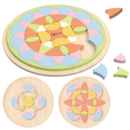 CLASSIC WORLD Pastelinė Mandala Montessori Mozaikos dėlionė Gėlės CLASSIC WORLD Pastelinė Mandala Montessori Mozaikos dėlionė Gėlės
