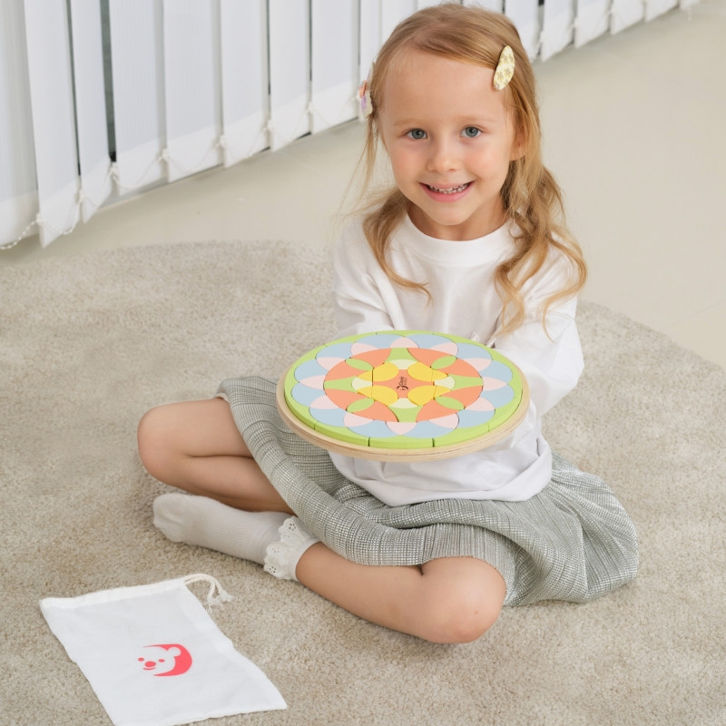 CLASSIC WORLD Pastelinė Mandala Montessori Mozaikos dėlionė Gėlės
