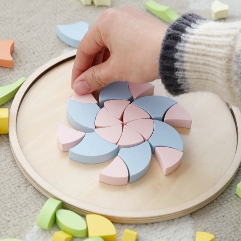 CLASSIC WORLD Pastelinė Mandala Montessori Mozaikos dėlionė Gėlės