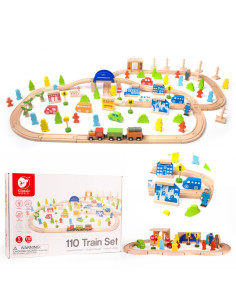 CLASSIC WORLD Medinė Traukinio Trasa su priedais 2