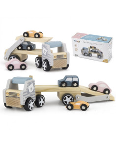 VIGA PolarB Medinis žaislinis sunkvežimis su Montessori automobiliais