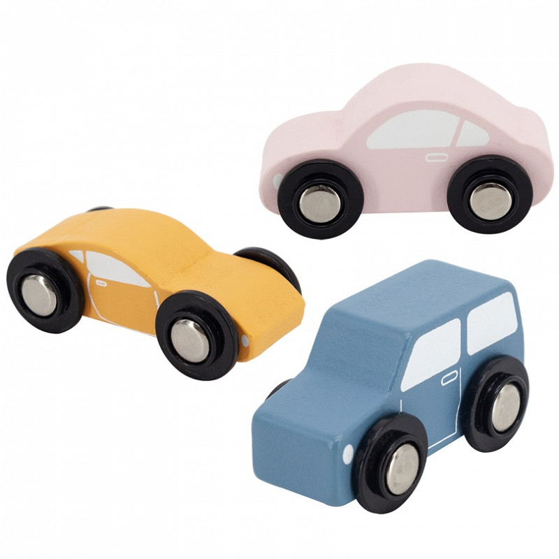 VIGA PolarB Medinis žaislinis sunkvežimis su Montessori automobiliais