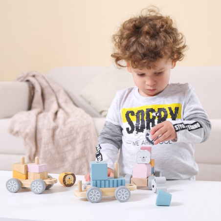 VIGA PolarB medinis traukinys su vagonais ir Montessori gyvūnais VIGA PolarB medinis traukinys su vagonais ir Montessori gyvūnais