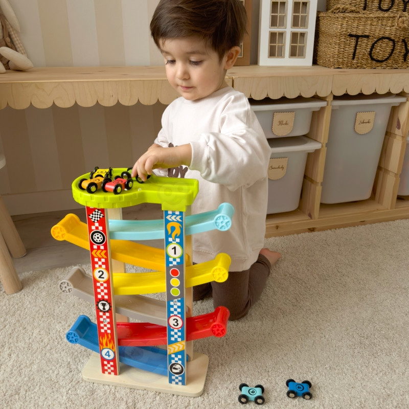 TOOKY TOY spalvingas skaidrių takelis automobiliams