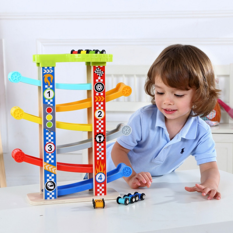 TOOKY TOY spalvingas skaidrių takelis automobiliams