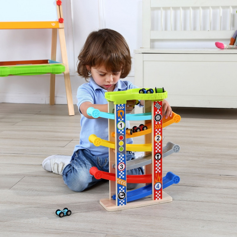 TOOKY TOY spalvingas skaidrių takelis automobiliams