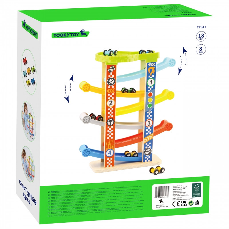 TOOKY TOY spalvingas skaidrių takelis automobiliams