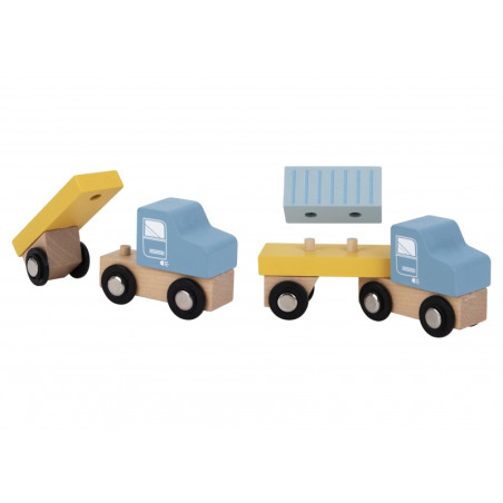 TOOKY TOY medinių uosto kranų rinkinys TOOKY TOY medinių uosto kranų rinkinys
