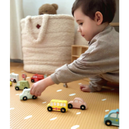 TOOKY TOY Medinių transporto priemonių ir kelio ženklų rinkinys dėžutėje TOOKY TOY Medinių transporto priemonių ir kelio ženklų rinkinys dėžutėje