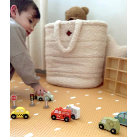 TOOKY TOY Medinių transporto priemonių ir kelio ženklų rinkinys dėžutėje TOOKY TOY Medinių transporto priemonių ir kelio ženklų rinkinys dėžutėje