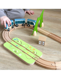 Набор CLASSIC WORLD Железнодорожные пути Деревянный поезд + Сортировщик фигур 40 предметов. 2