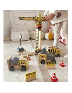 WOOPIE GREEN Деревянный строительный мобильный кран 5-в-1 XXL, строительная техника, 13 шт. FSC 2