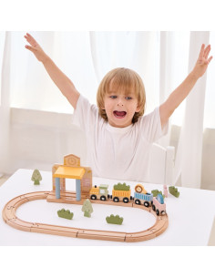 Viga PolarB medinio geležinkelio rinkinys vaikams 2